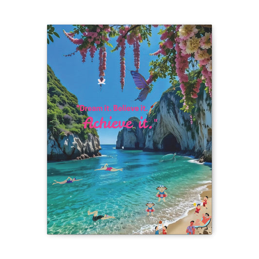 Inspirational Beach Canvas Art | Motivational Wall Décor, Beach House Art, Gift for Her, Positive Quote
