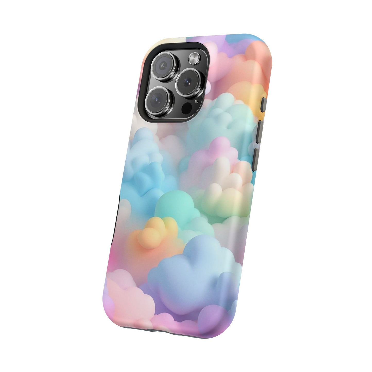 Colorful Cloud Magnetic Phone Cases, Vibrant Tough Cases, Cute Phone Covers, Cloud Art Cases, Rainbow Phone Accessories
