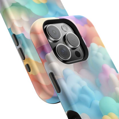 Colorful Cloud Magnetic Phone Cases, Vibrant Tough Cases, Cute Phone Covers, Cloud Art Cases, Rainbow Phone Accessories