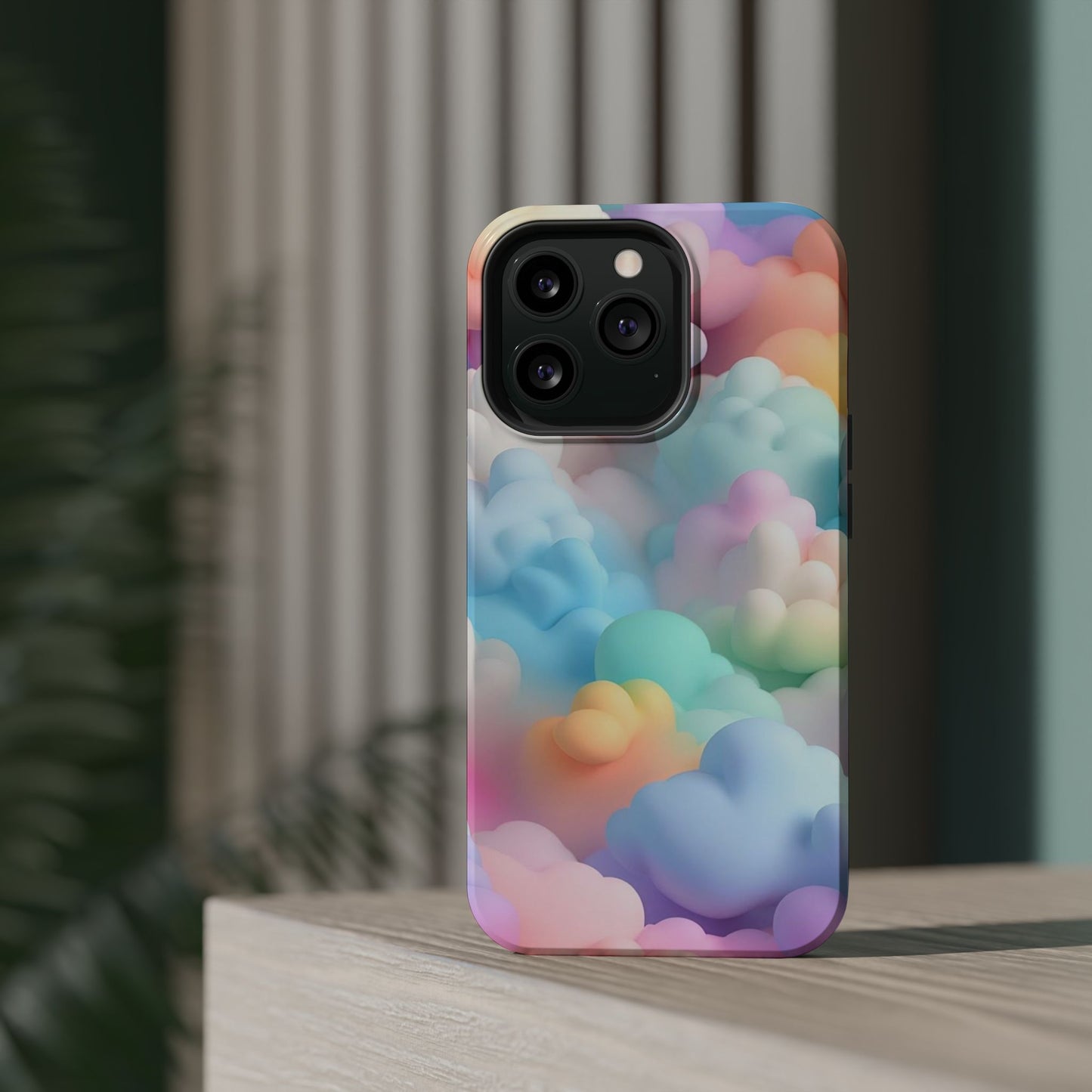 Colorful Cloud Magnetic Phone Cases, Vibrant Tough Cases, Cute Phone Covers, Cloud Art Cases, Rainbow Phone Accessories