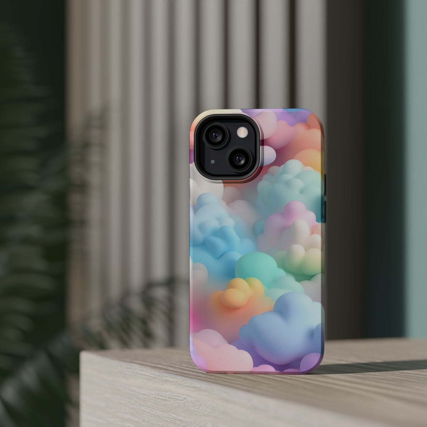Colorful Cloud Magnetic Phone Cases, Vibrant Tough Cases, Cute Phone Covers, Cloud Art Cases, Rainbow Phone Accessories