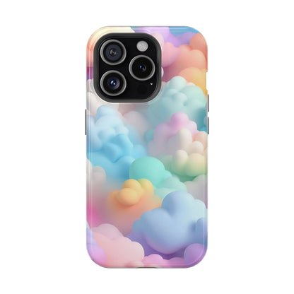 Colorful Cloud Magnetic Phone Cases, Vibrant Tough Cases, Cute Phone Covers, Cloud Art Cases, Rainbow Phone Accessories