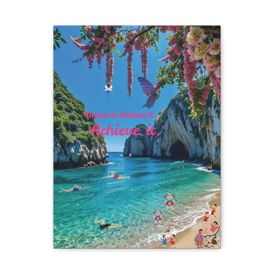Inspirational Beach Canvas Art | Motivational Wall Décor, Beach House Art, Gift for Her, Positive Quote