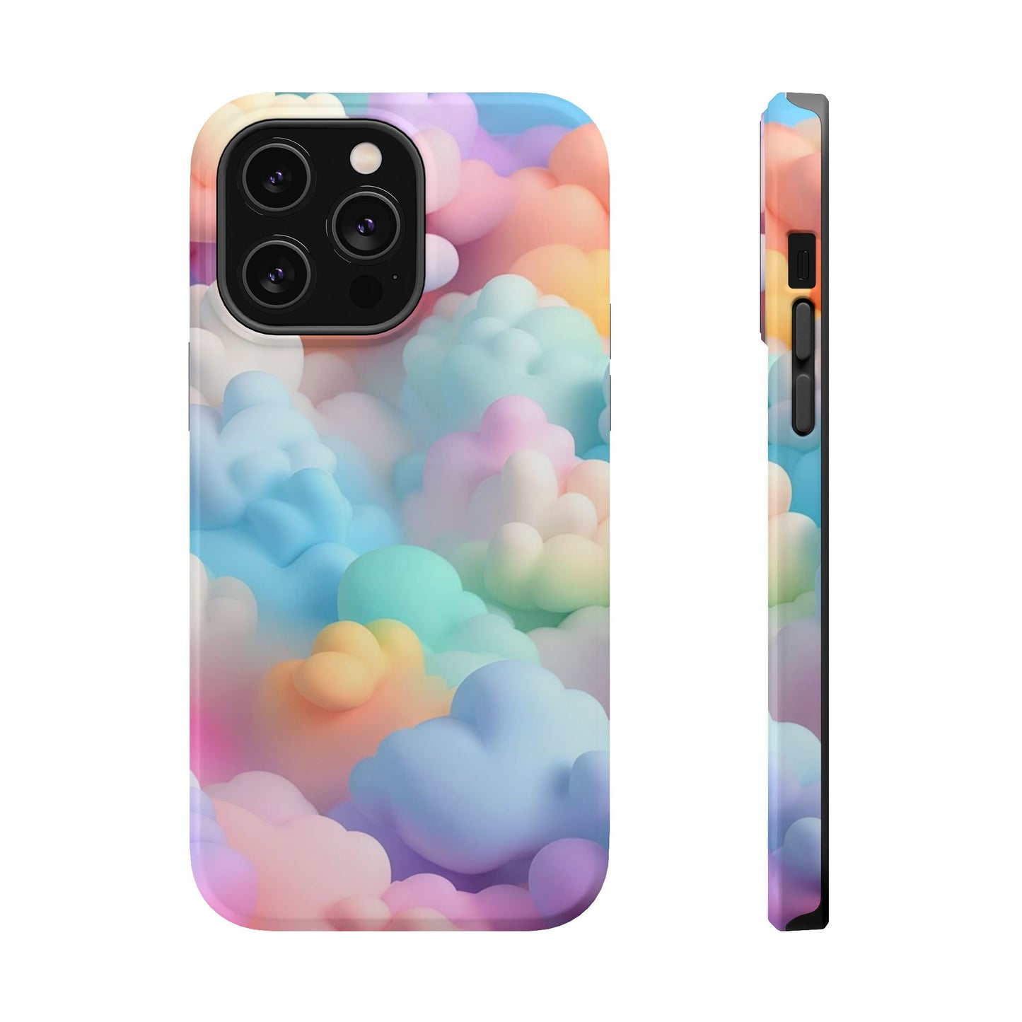 Colorful Cloud Magnetic Phone Cases, Vibrant Tough Cases, Cute Phone Covers, Cloud Art Cases, Rainbow Phone Accessories