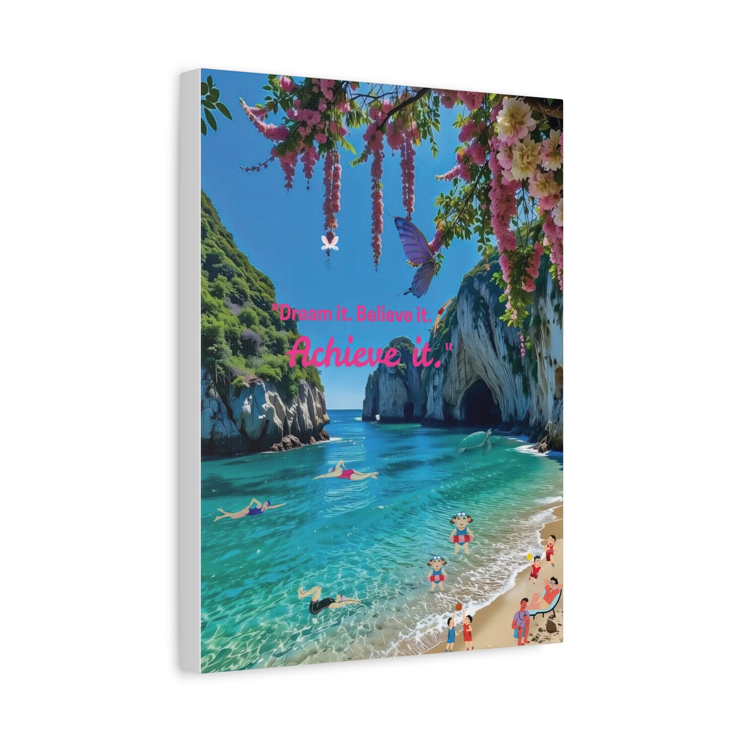 Inspirational Beach Canvas Art | Motivational Wall Décor, Beach House Art, Gift for Her, Positive Quote