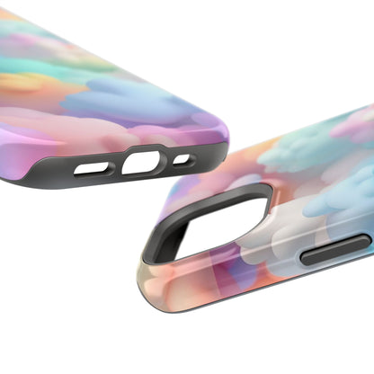 Colorful Cloud Magnetic Phone Cases, Vibrant Tough Cases, Cute Phone Covers, Cloud Art Cases, Rainbow Phone Accessories