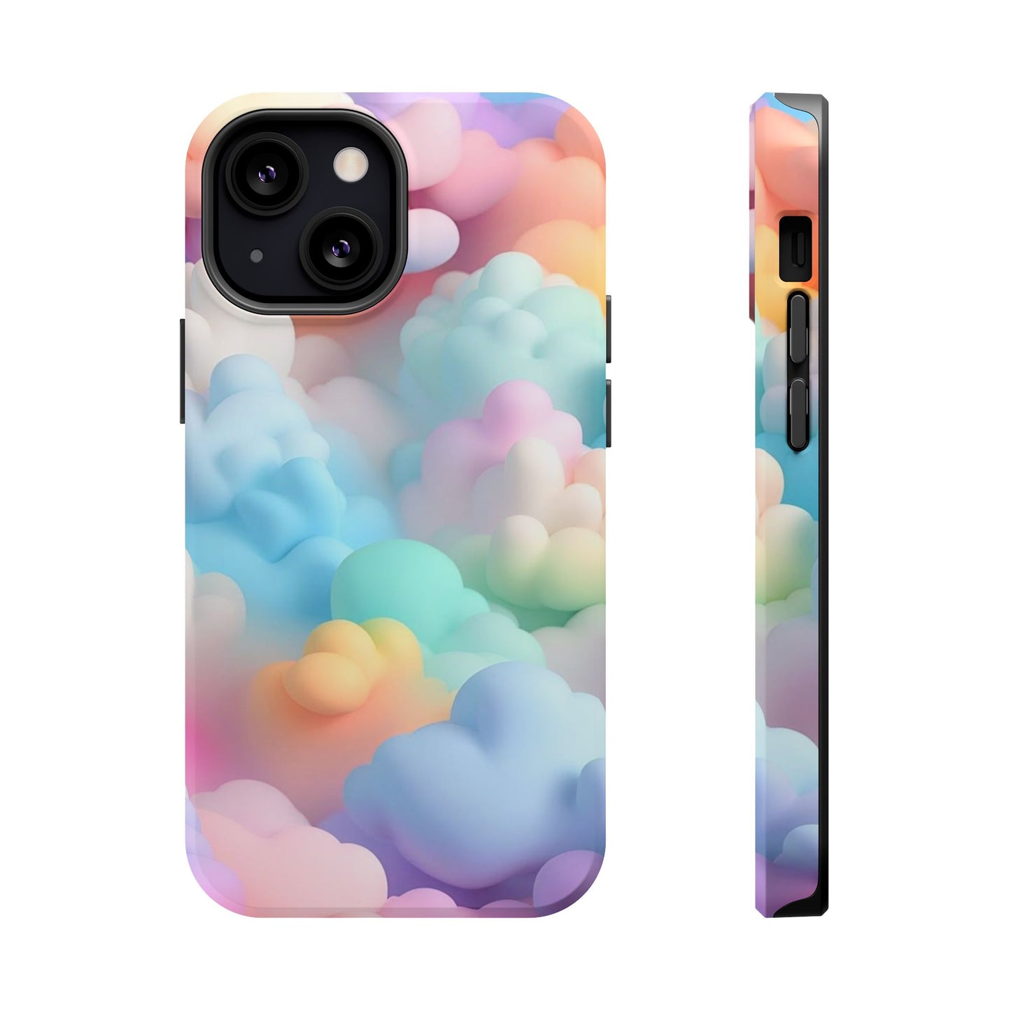 Colorful Cloud Magnetic Phone Cases, Vibrant Tough Cases, Cute Phone Covers, Cloud Art Cases, Rainbow Phone Accessories
