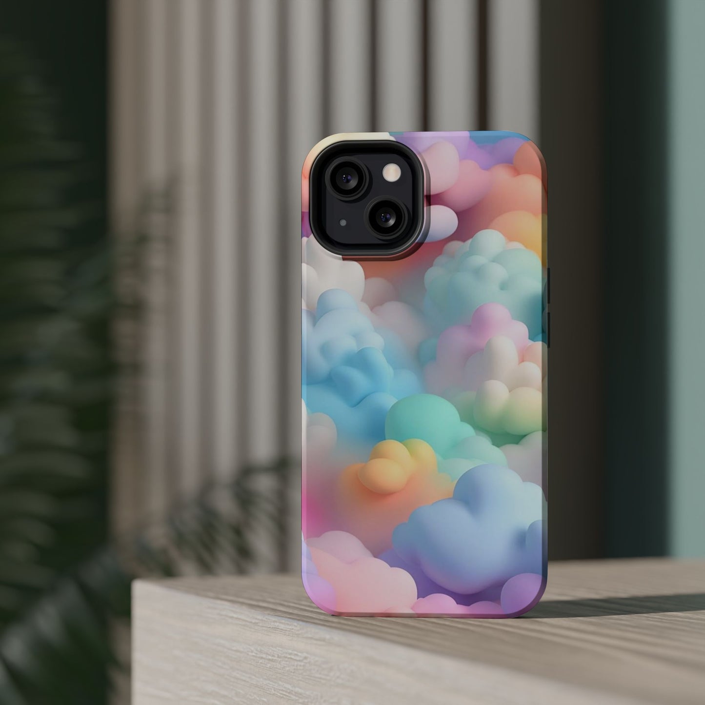 Colorful Cloud Magnetic Phone Cases, Vibrant Tough Cases, Cute Phone Covers, Cloud Art Cases, Rainbow Phone Accessories