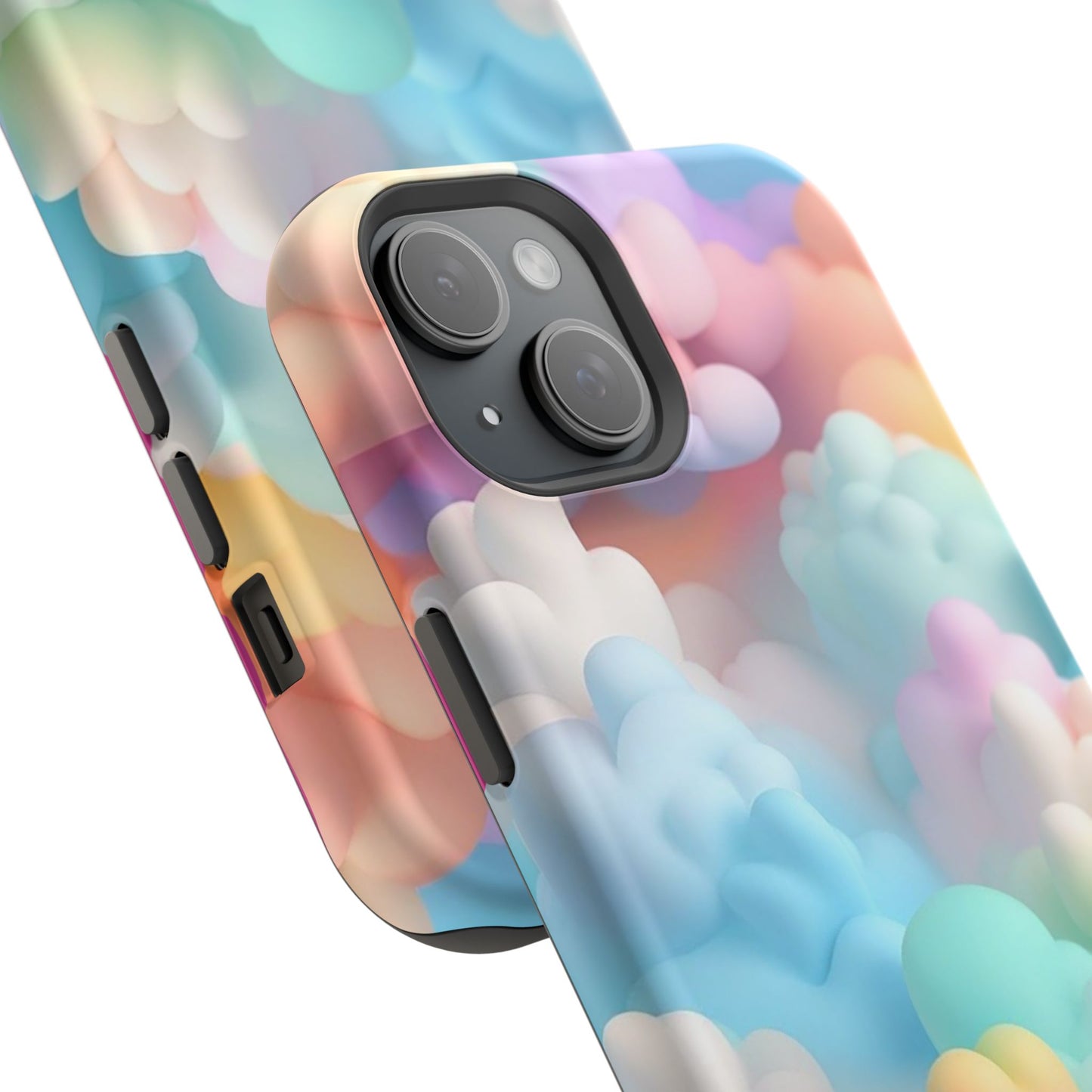 Colorful Cloud Magnetic Phone Cases, Vibrant Tough Cases, Cute Phone Covers, Cloud Art Cases, Rainbow Phone Accessories
