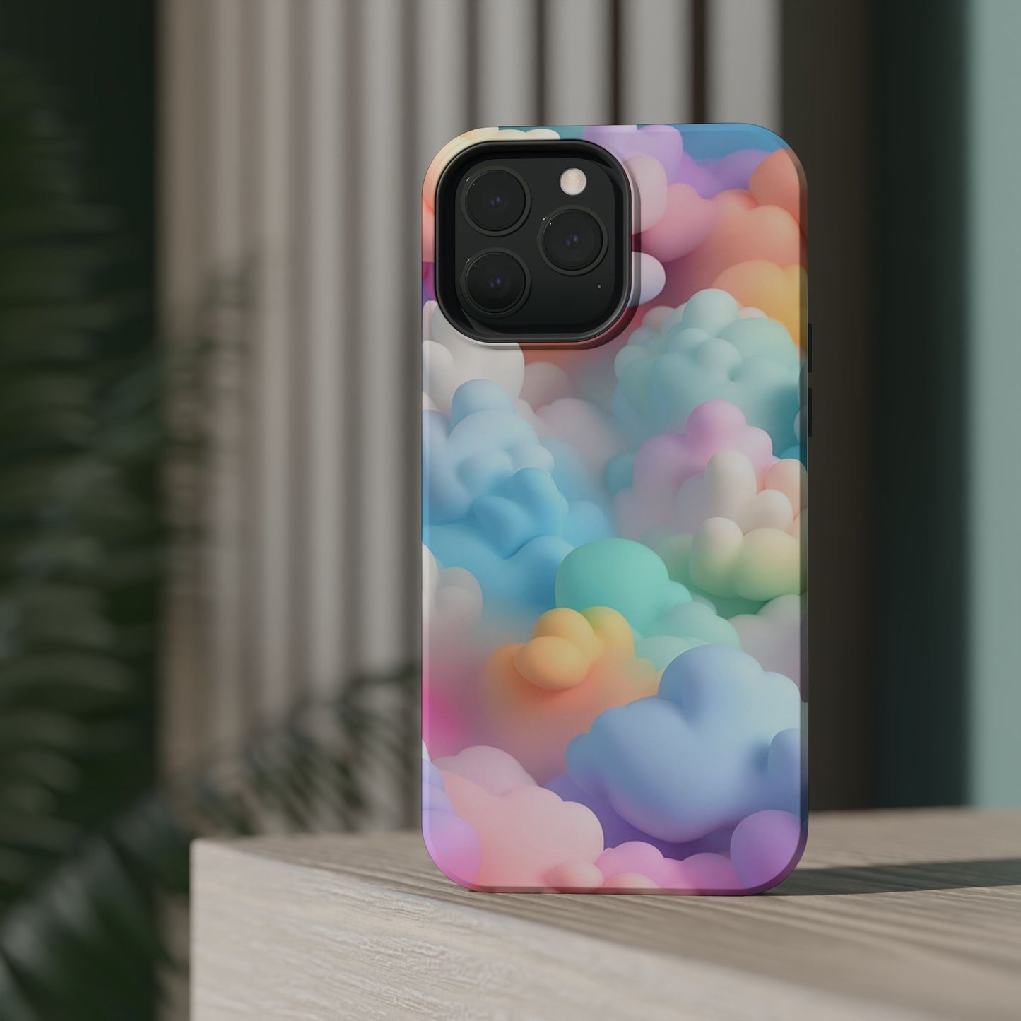 Colorful Cloud Magnetic Phone Cases, Vibrant Tough Cases, Cute Phone Covers, Cloud Art Cases, Rainbow Phone Accessories