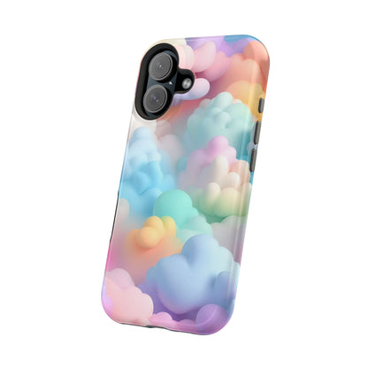 Colorful Cloud Magnetic Phone Cases, Vibrant Tough Cases, Cute Phone Covers, Cloud Art Cases, Rainbow Phone Accessories