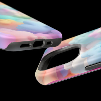 Colorful Cloud Magnetic Phone Cases, Vibrant Tough Cases, Cute Phone Covers, Cloud Art Cases, Rainbow Phone Accessories
