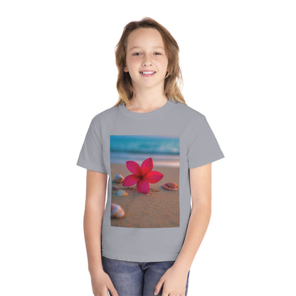 Flower Power Youth Tee -Summer Shirt, Beachwear, Cute Graphic Tee, Gift for Teens, Vivid Colors